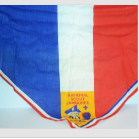 Pair Vintage Scout Neckerchiefs National Jamboree 1981 Virginia Uniform Souvenir - Picture 2 of 6